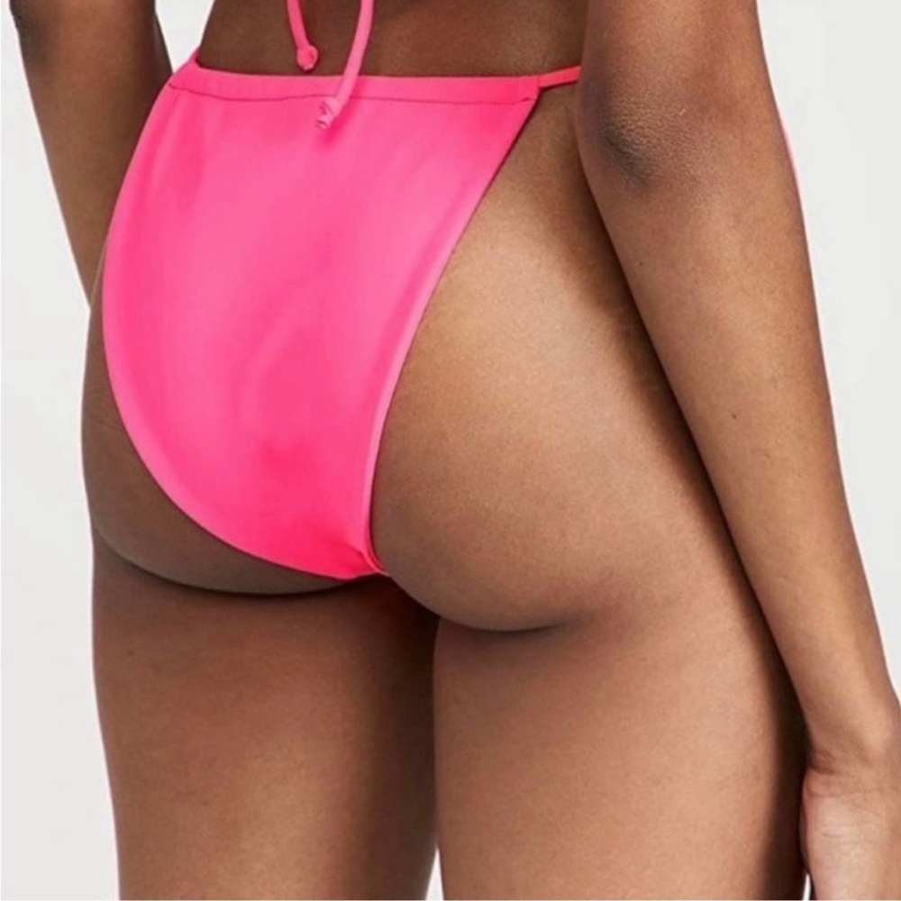 GOOD AMERICAN TINY TIES BIKINI BOTTOM BARBIECORE PINK NWT 3- LARGE